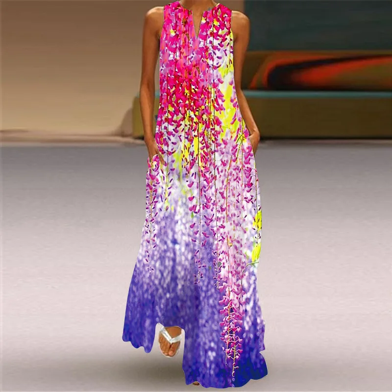 Elegant Women's Maxi Dress 2024 Summer Retro Print Dinner Style Robe Holiday Travel Collar Sexy Sleeveless Dress Y2k
Elegant Women's Maxi Dress 2024 Summer Retro Print Dinner Style Robe Holiday Travel Collar Sexy Sleeveless Dress Y2k