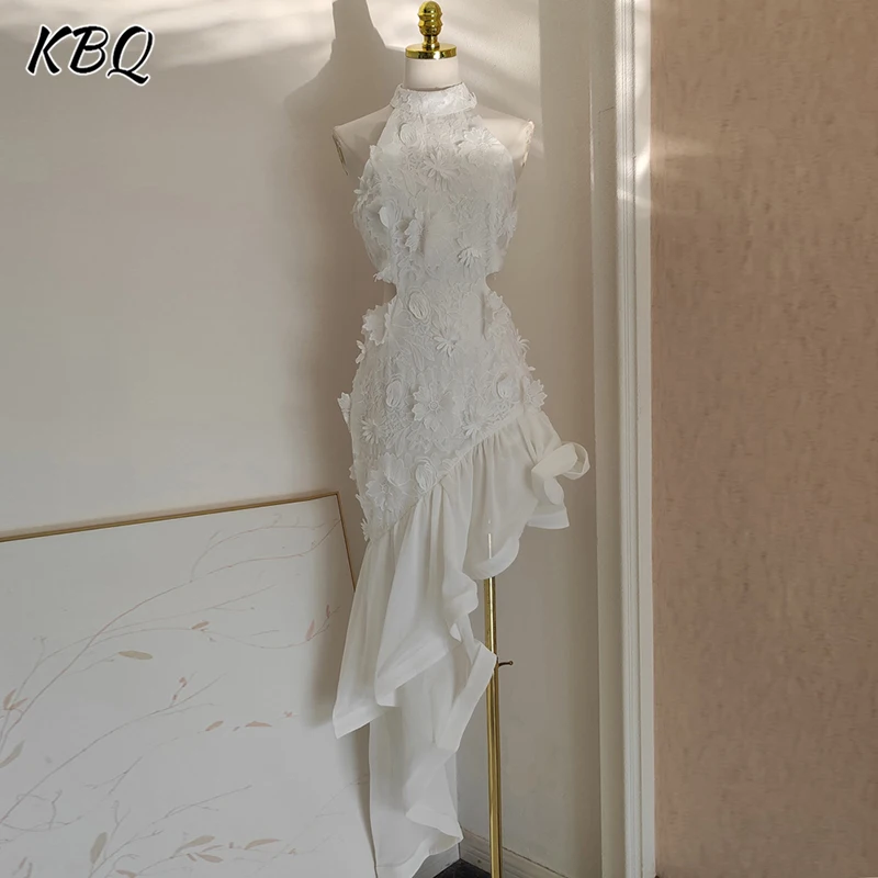 KBQ Patchwork Appliques Irregular Hem Dresses for Women Halter Sleeveless High Waist Hollow Elegant Slimming Dress Female New
KBQ Patchwork Appliques Irregular Hem Dresses for Women Halter Sleeveless High Waist Hollow Elegant Slimming Dress Female New