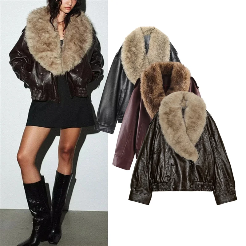 Fashionable PU Leather Jacket Women's Coat Detachable Fur Collar High-End Sensation Autumn Winter New Style Button Decorated ...
Fashionable PU Leather Jacket Women's Coat Detachable Fur Collar High-End Sensation Autumn Winter New Style Button Decorated ...