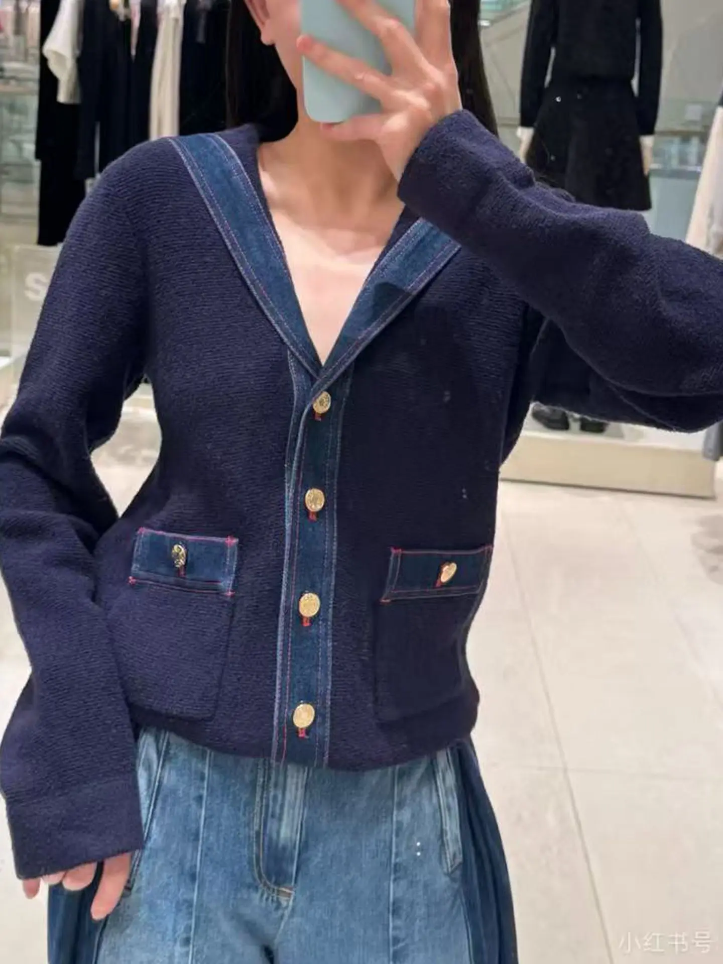 Sailor Collar Women Knit Cardigan Jacket Denim Trim Long Sleeve Single Breasted Lady Fashion Sweater
Sailor Collar Women Knit Cardigan Jacket Denim Trim Long Sleeve Single Breasted Lady Fashion Sweater