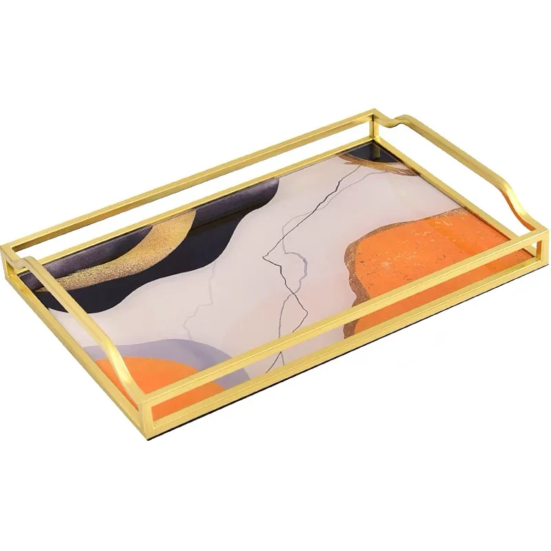 Glass Metal Storage Tray Jewelry Display Tray Gold Plate Desktop Rectangular Glass Mirror Tray Decorative Plate Ornaments
Glass Metal Storage Tray Jewelry Display Tray Gold Plate Desktop Rectangular Glass Mirror Tray Decorative Plate Ornaments