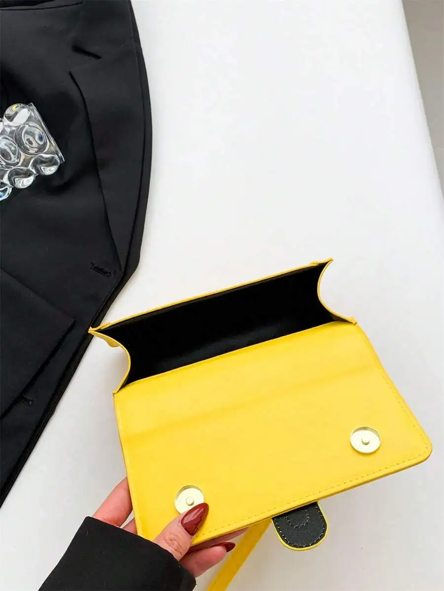Yellow Solid Color Small Square Crossbody Handbag For Women
Yellow Solid Color Small Square Crossbody Handbag For Women
