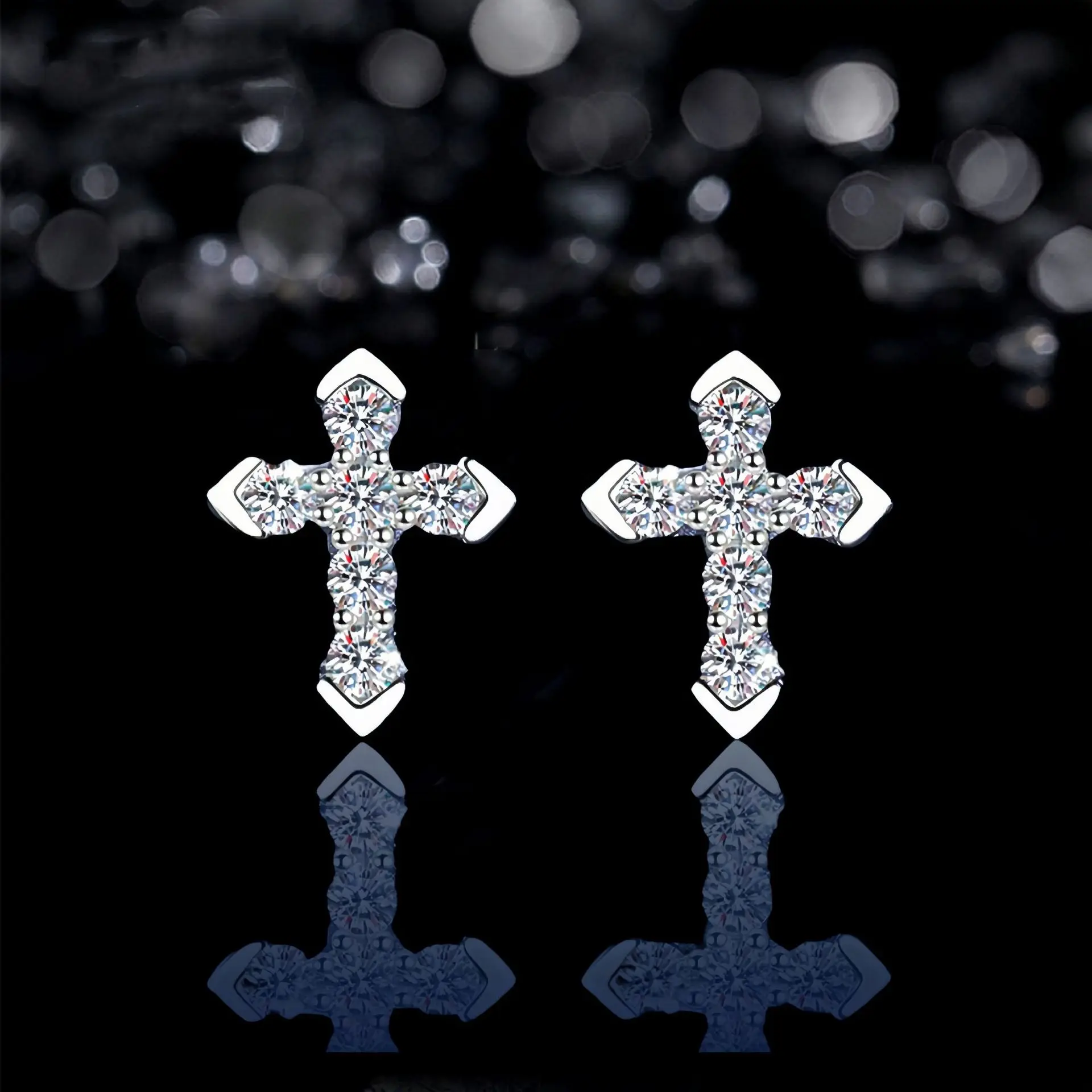 luxury 18K white gold and platinum PT950 full diamond cross earrings moissanite women's earrings 70 points moissanite earrings
luxury 18K white gold and platinum PT950 full diamond cross earrings moissanite women's earrings 70 points moissanite earrings
