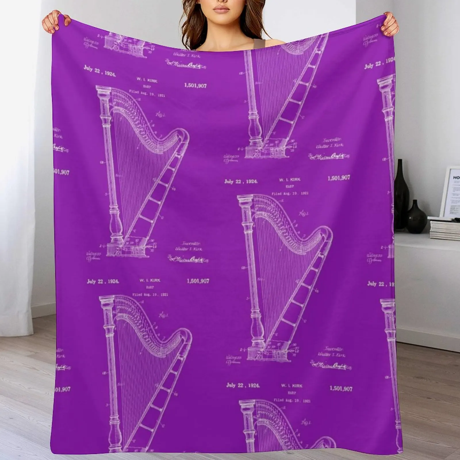 New Harp Patent 1924 - White Throw Blanket Soft Beds Thermal Fashion Sofas Blankets
New Harp Patent 1924 - White Throw Blanket Soft Beds Thermal Fashion Sofas Blankets