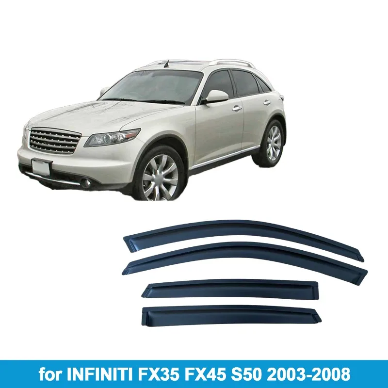 Thickened Injection Molding Transparent Side Window Wind Deflectors Rain Guards for Infiniti FX35 FX45 S50 2003-2008
Thickened Injection Molding Transparent Side Window Wind Deflectors Rain Guards for Infiniti FX35 FX45 S50 2003-2008