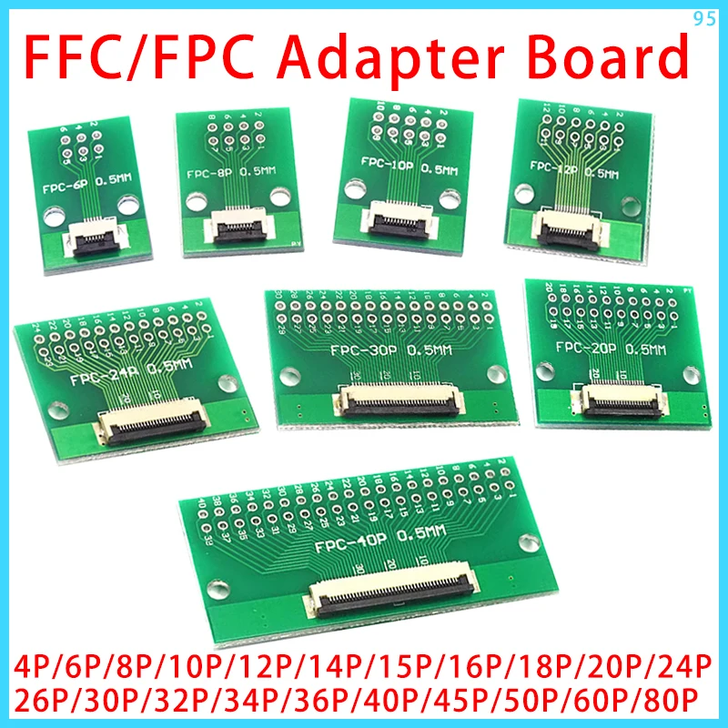 FPC/FFC Adapter Board 0.5/1.0MM to 2.54MM Soldered Connector 4/5/6/8/10/12/14/16/20/26/3040/45/50/60Pin
FPC/FFC Adapter Board 0.5/1.0MM to 2.54MM Soldered Connector 4/5/6/8/10/12/14/16/20/26/3040/45/50/60Pin