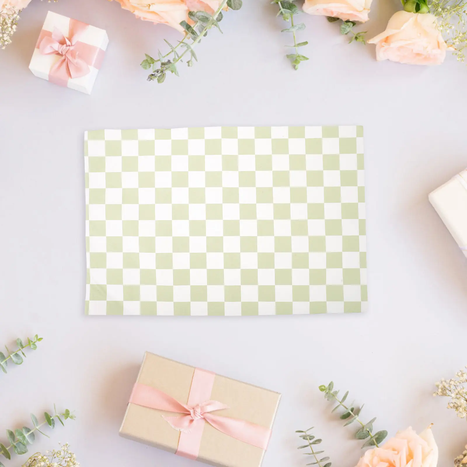 100Pcs Checkered Tissue Paper Sage Green Gift Wrapping Sheet 14x20 Inch Patterned Wrapping for Wedding Favors Party Bags
100Pcs Checkered Tissue Paper Sage Green Gift Wrapping Sheet 14x20 Inch Patterned Wrapping for Wedding Favors Party Bags