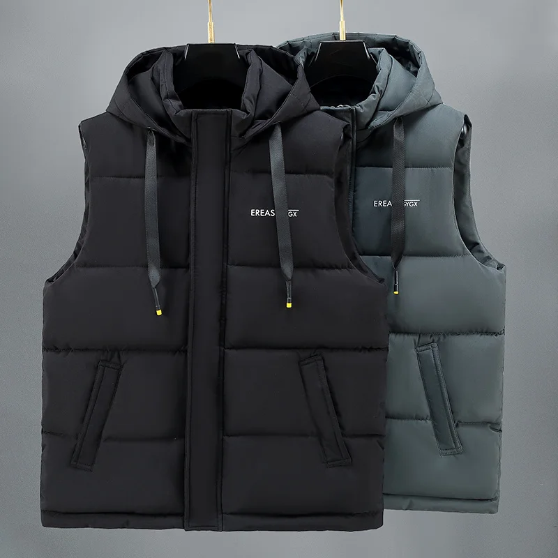 Men 2023 Winter Thick Hooded Warm Vest Male Comfortable Sleeveless Parka Casual Waistcoat Stand Collar Solid Color Size 6XL
Men 2023 Winter Thick Hooded Warm Vest Male Comfortable Sleeveless Parka Casual Waistcoat Stand Collar Solid Color Size 6XL