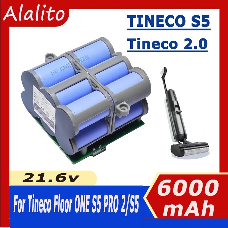 New 21.6V 6000mAh Replacement Battery For Tineco FLOOR ONE 2.0 S5 PRO 2 S5 Smart S5 Steam Floor Scrubber Accessories Parts
New 21.6V 6000mAh Replacement Battery For Tineco FLOOR ONE 2.0 S5 PRO 2 S5 Smart S5 Steam Floor Scrubber Accessories Parts