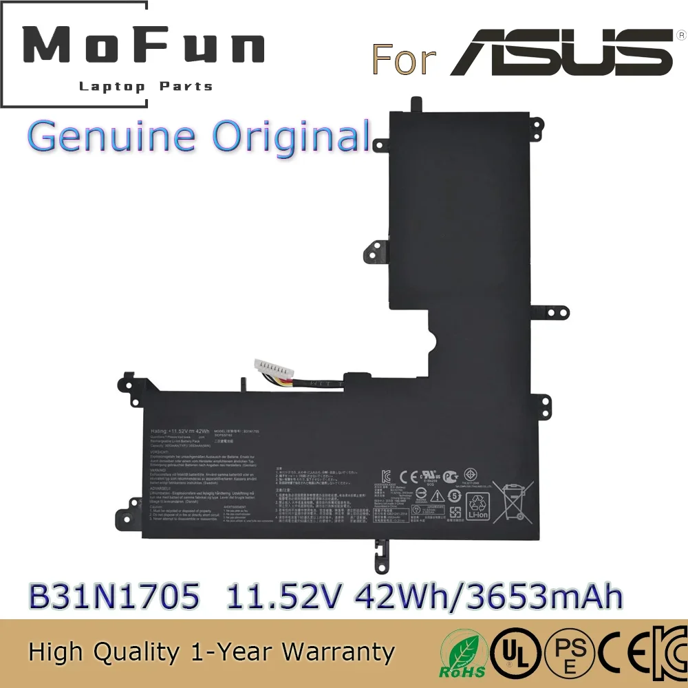 Brand New Original B31N1705 11.52V 42Wh Laptop Battery for Asus VivoBook Flip TP410UA TP410UR Q405UA TP410UF B31N1705-1 etc.
Brand New Original B31N1705 11.52V 42Wh Laptop Battery for Asus VivoBook Flip TP410UA TP410UR Q405UA TP410UF B31N1705-1 etc.