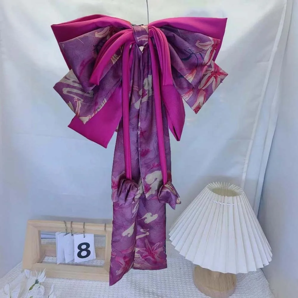 Заколка для волос большого размера из мягкого сплава с бантом контрастного цвета, 4-слойная атласная лента, головной убор, заколка с принтом, рождественский аксессуар для волос на каждый день 
Заколка для волос большого размера из мягкого сплава с бантом контрастного цвета, 4-слойная атласная лента, головной убор, заколка с принтом, рождественский аксессуар для волос на каждый день