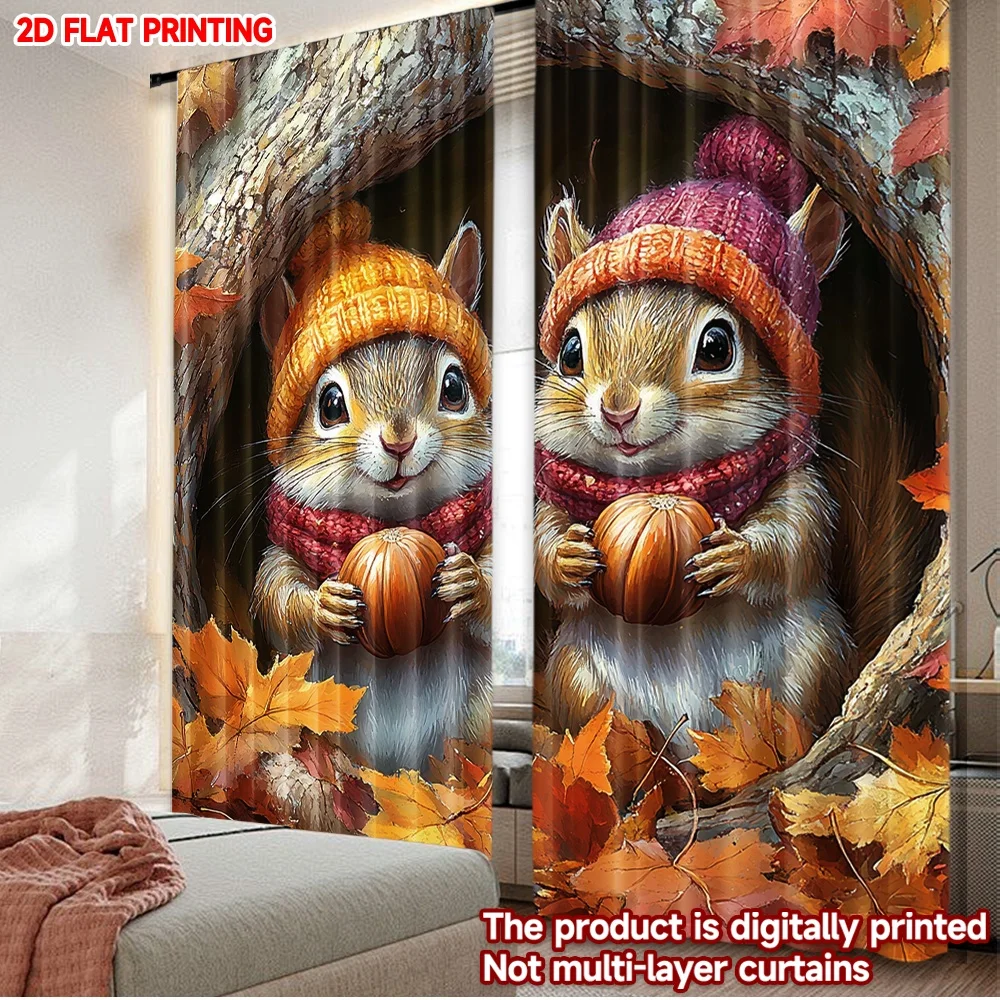2D flat printing 2pcs Curtain Curtain Autumn Squirrels with Acorns Digital Printed Polyester Drapes Family Party Decoration for
2D flat printing 2pcs Curtain Curtain Autumn Squirrels with Acorns Digital Printed Polyester Drapes Family Party Decoration for