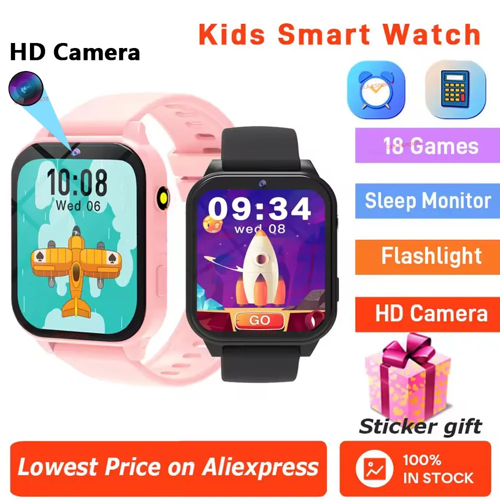 Games Smart Watch Kids 1.83'' HD Touch Screen 18 Games Sleep Monitoring Camera Alarm Clock Smartwatch Children Boys Girls Gifts
Games Smart Watch Kids 1.83'' HD Touch Screen 18 Games Sleep Monitoring Camera Alarm Clock Smartwatch Children Boys Girls Gifts
