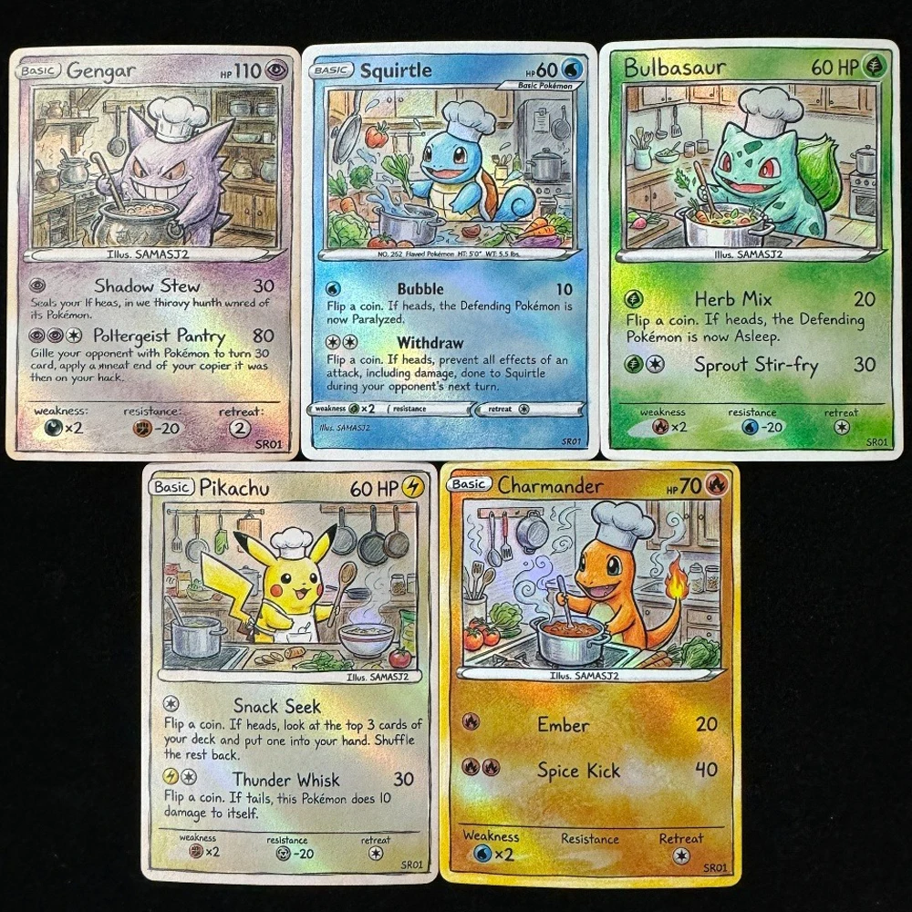 Pokemon PTCG Cards Colored Pencil Art Style Gengar Squirtle Bulbasaur Charmander Collection Cards Rare Holo Cards Pokemon Gift
Pokemon PTCG Cards Colored Pencil Art Style Gengar Squirtle Bulbasaur Charmander Collection Cards Rare Holo Cards Pokemon Gift