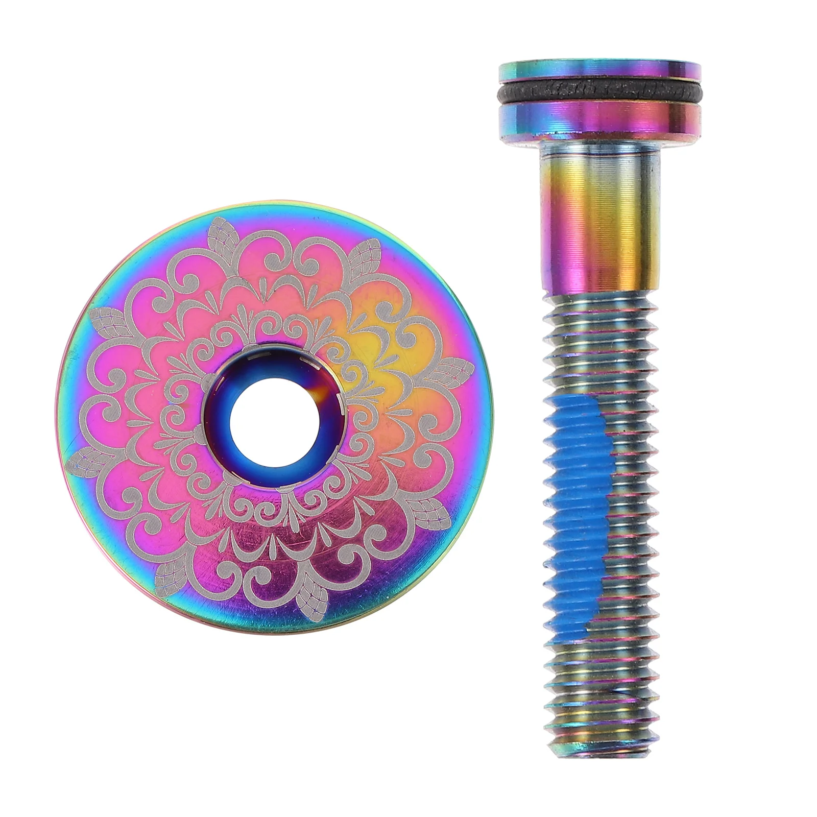 1Set Titanium Alloy Bike Bowl Cover Strong Front Fork Stem Cap Lightweight Easy to Install for Mountain Road Bike Refit 
1Set Titanium Alloy Bike Bowl Cover Strong Front Fork Stem Cap Lightweight Easy to Install for Mountain Road Bike Refit