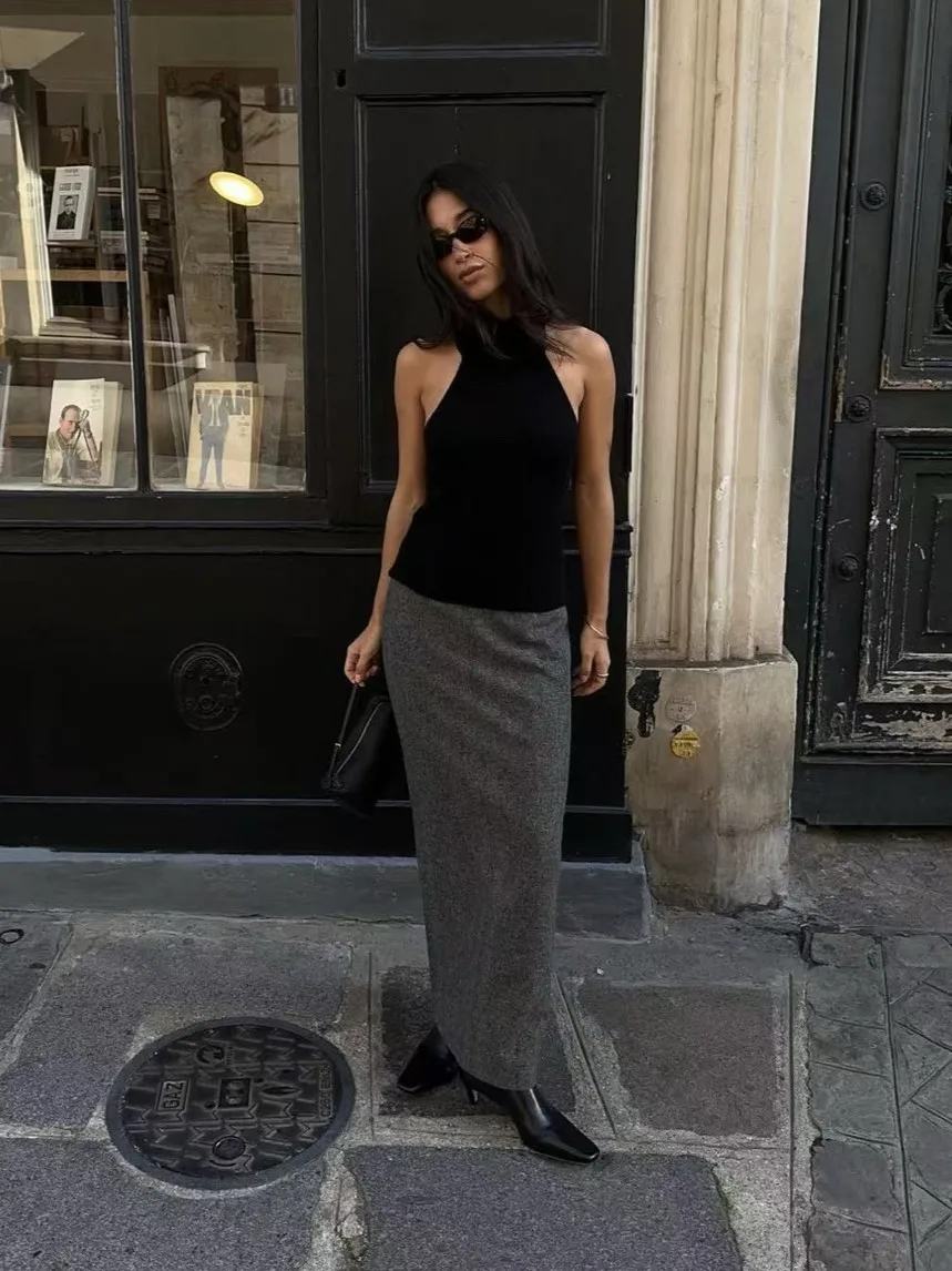 Женская длинная юбка из смесовой шерсти с высокой талией, прямая женская юбка Jupe
Женская длинная юбка из смесовой шерсти с высокой талией, прямая женская юбка Jupe