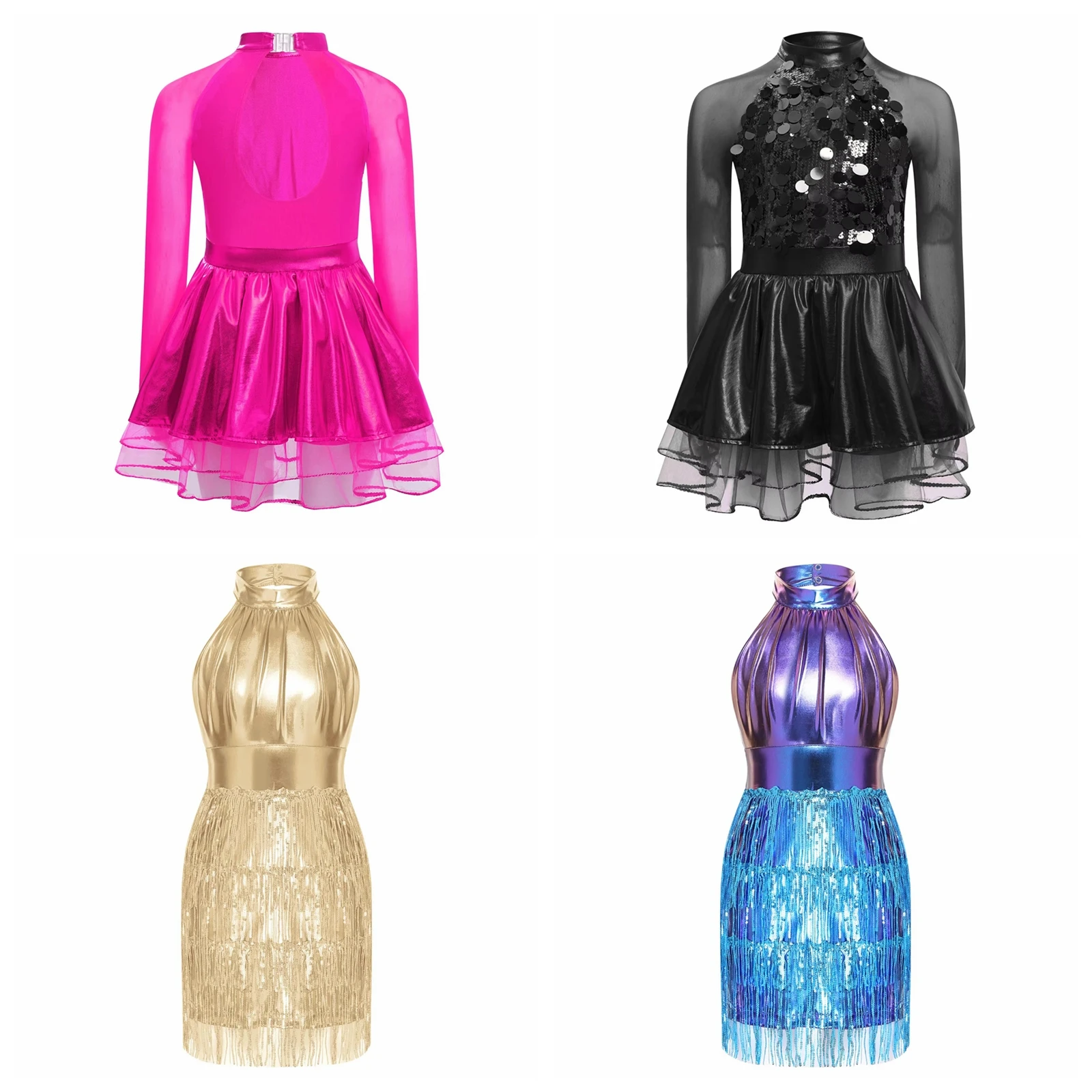 Kids Girls Metallic Disco Dance Outfit Dress Ballet Dress Sparkling Sequins Stage Performance Costume Children Birthday Dress
Kids Girls Metallic Disco Dance Outfit Dress Ballet Dress Sparkling Sequins Stage Performance Costume Children Birthday Dress