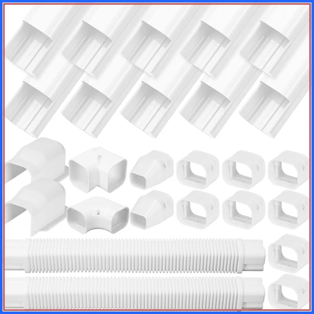 3" W 20Ft L Mini Split Line Cover Kit, AC Decorative PVC Cover for Ductless Air Conditioner and Heat Pump
3" W 20Ft L Mini Split Line Cover Kit, AC Decorative PVC Cover for Ductless Air Conditioner and Heat Pump