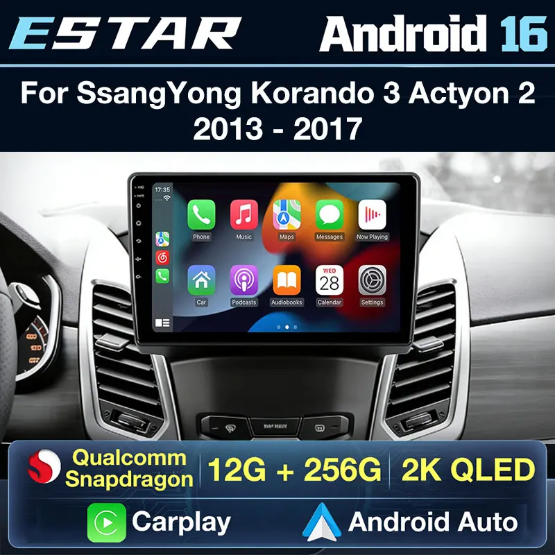 Wireless Carplay Android 16 For SsangYong Korando 3 Actyon 2 2013 - 2017 Car Radio Multimedia Audio Head Unit 2din GPS 2K Screen
Wireless Carplay Android 16 For SsangYong Korando 3 Actyon 2 2013 - 2017 Car Radio Multimedia Audio Head Unit 2din GPS 2K Screen
