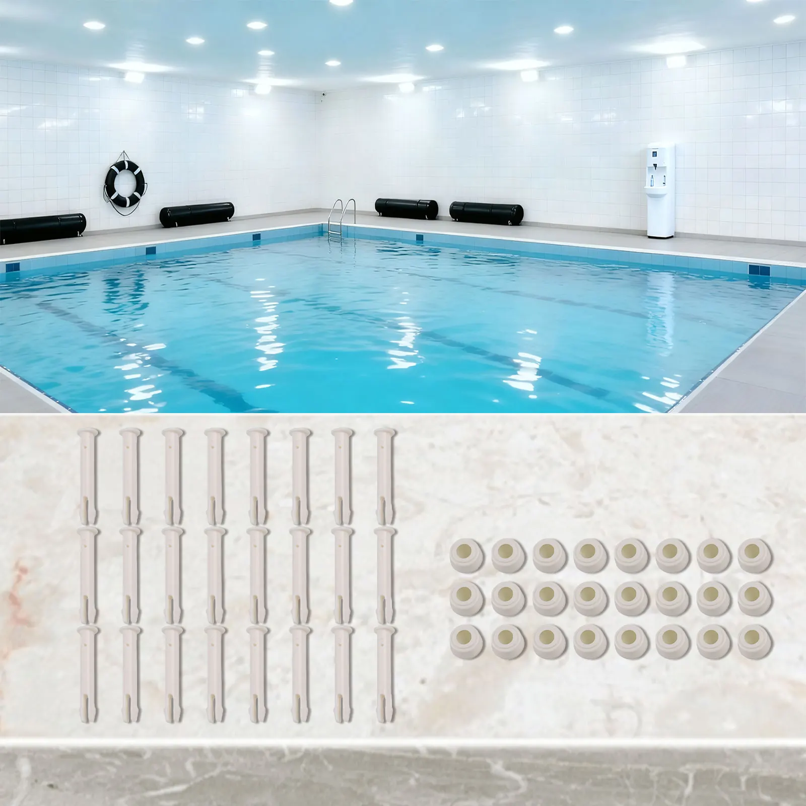 Набор из 24 соединительных штифтов и уплотнителей для бассейнов, запасные части для бассейнов, обеспечивающие надежную и герметичную сборку.
Набор из 24 соединительных штифтов и уплотнителей для бассейнов, запасные части для бассейнов, обеспечивающие надежную и герметичную сборку.