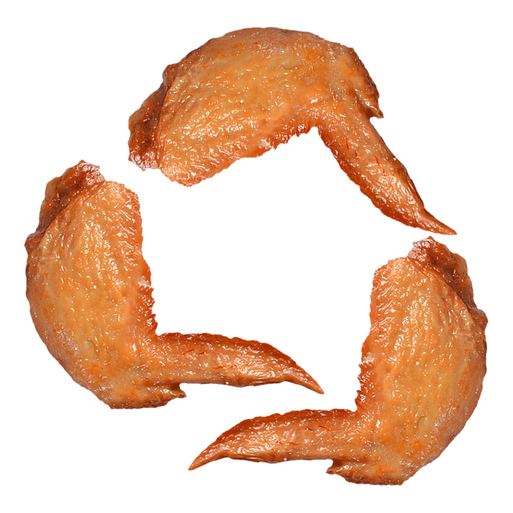 3pcs Roasted Chicken Wing Ornaments PVC Baked Decor Realistic Fried Wings Simulation Artificial Food Model Photo Props Kitchen
3pcs Roasted Chicken Wing Ornaments PVC Baked Decor Realistic Fried Wings Simulation Artificial Food Model Photo Props Kitchen