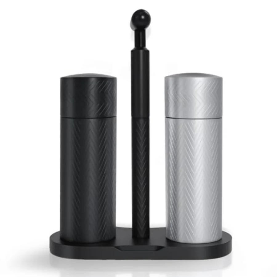Tabletop Manual Pepper and Salt Grinder 2-Pack Set Refillable Adjustable Coarseness Dual Stainless Steel Blades and Ceramic Cor
Tabletop Manual Pepper and Salt Grinder 2-Pack Set Refillable Adjustable Coarseness Dual Stainless Steel Blades and Ceramic Cor