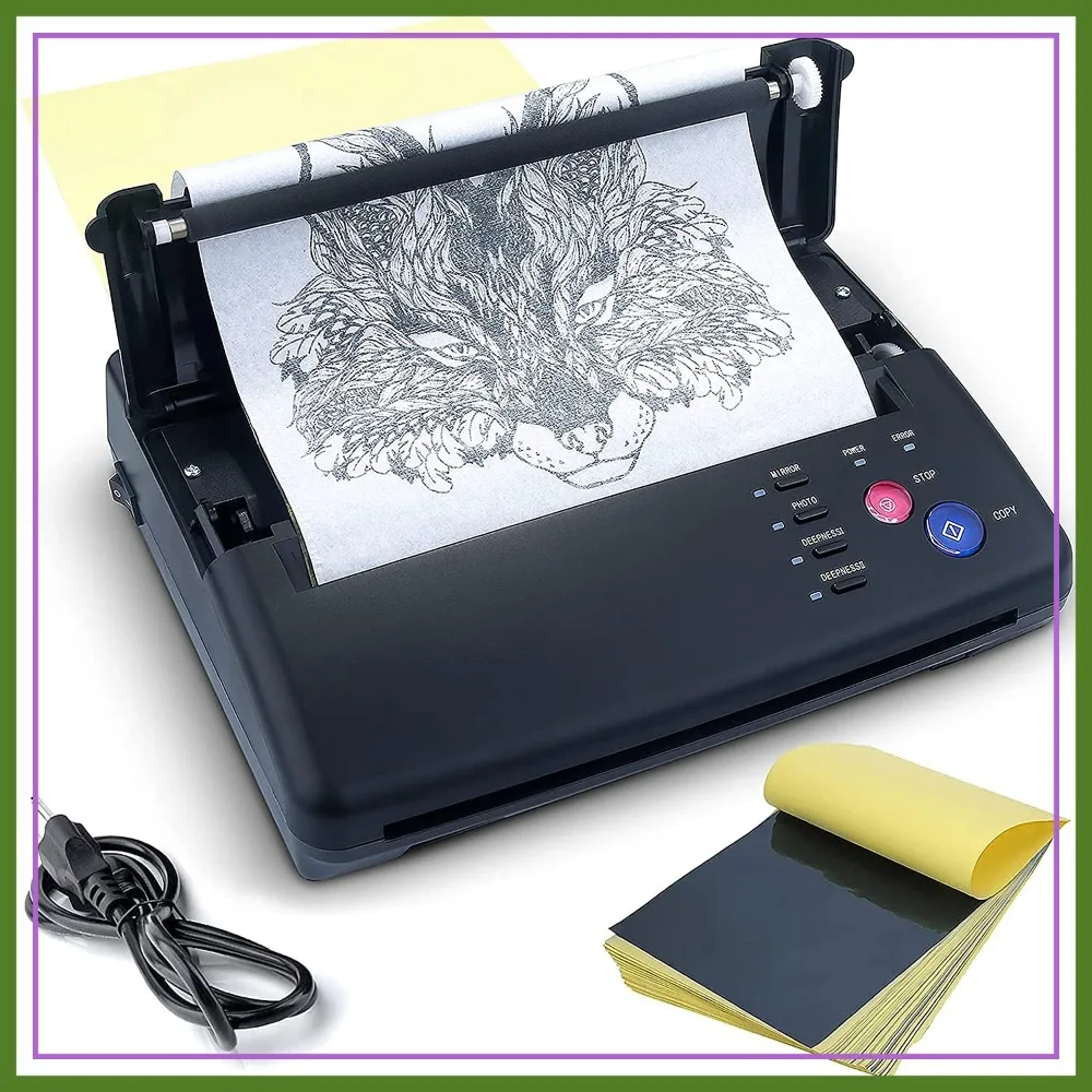 Tattoo Transfer Stencil Machine Copier Printer Thermal Kit with 20pcs Transfer Paper, Black (Not Wireless)
Tattoo Transfer Stencil Machine Copier Printer Thermal Kit with 20pcs Transfer Paper, Black (Not Wireless)