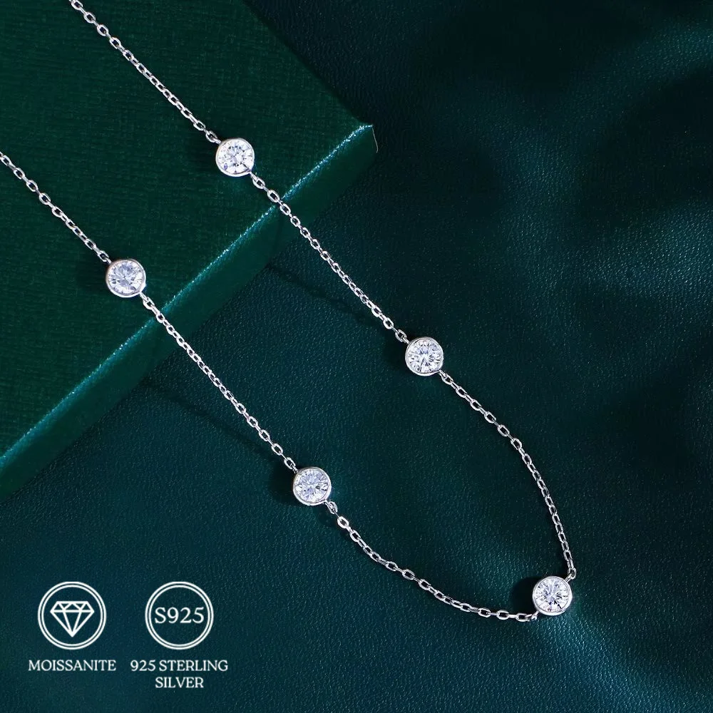 1pc 2.5Carat Stacked Round Moissanite Silver Plated Foam Necklace, Stylish and Elegant, Suitable for Wife, Family and Friends.
1pc 2.5Carat Stacked Round Moissanite Silver Plated Foam Necklace, Stylish and Elegant, Suitable for Wife, Family and Friends.