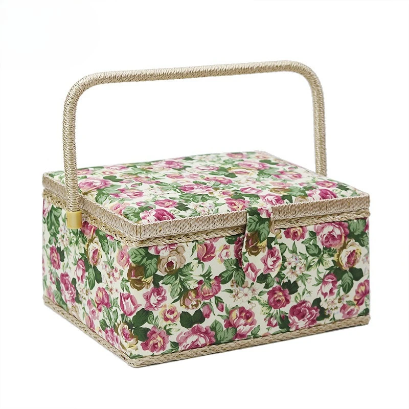 Pastoral rose sewing box, sewing tools, large fabric storage box, family practical sewing needle and thread
Pastoral rose sewing box, sewing tools, large fabric storage box, family practical sewing needle and thread