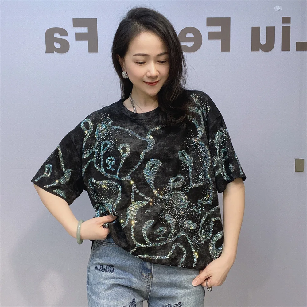 Fashion Tie Dye T-shirts for Women Cartoon Bear Diamonds Summer Short Sleeve Loose Tops Womens Oversized T Shirt Kawaii Clothes
Fashion Tie Dye T-shirts for Women Cartoon Bear Diamonds Summer Short Sleeve Loose Tops Womens Oversized T Shirt Kawaii Clothes