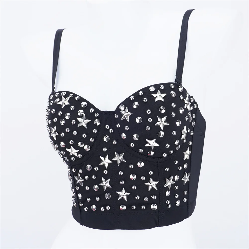 Fashion Nightclub Sexy Corset Exposed Navel Hot Girl Hip Hop Tube Top Metal Beaded Fishbone Sling Women's Clothing
Fashion Nightclub Sexy Corset Exposed Navel Hot Girl Hip Hop Tube Top Metal Beaded Fishbone Sling Women's Clothing