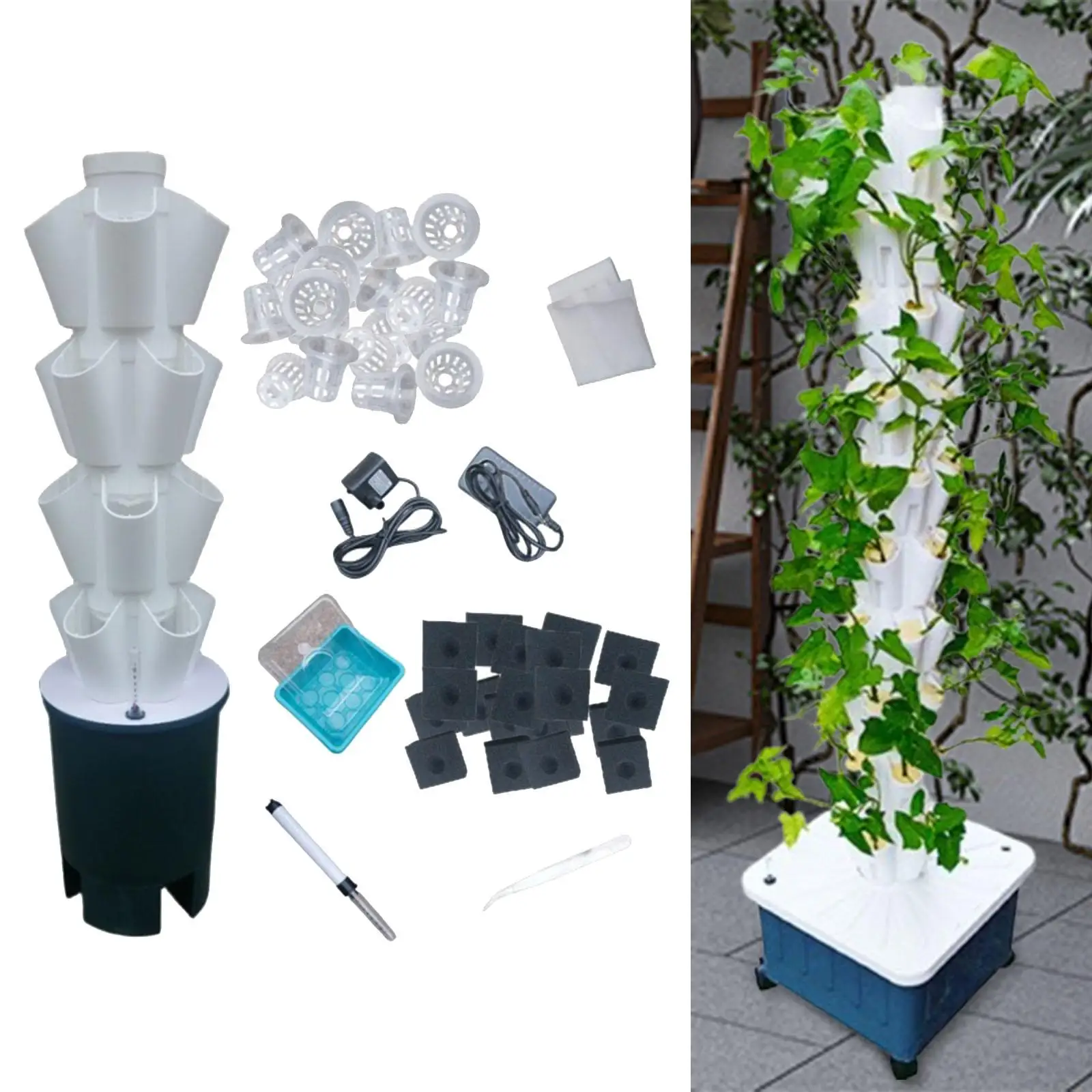 Hydroponic Grow Tower EU Adapter 4 Layers Wear Resistant Vegetable Tower for Vegetables Home Gardening Lover Peppers Flowers
Hydroponic Grow Tower EU Adapter 4 Layers Wear Resistant Vegetable Tower for Vegetables Home Gardening Lover Peppers Flowers