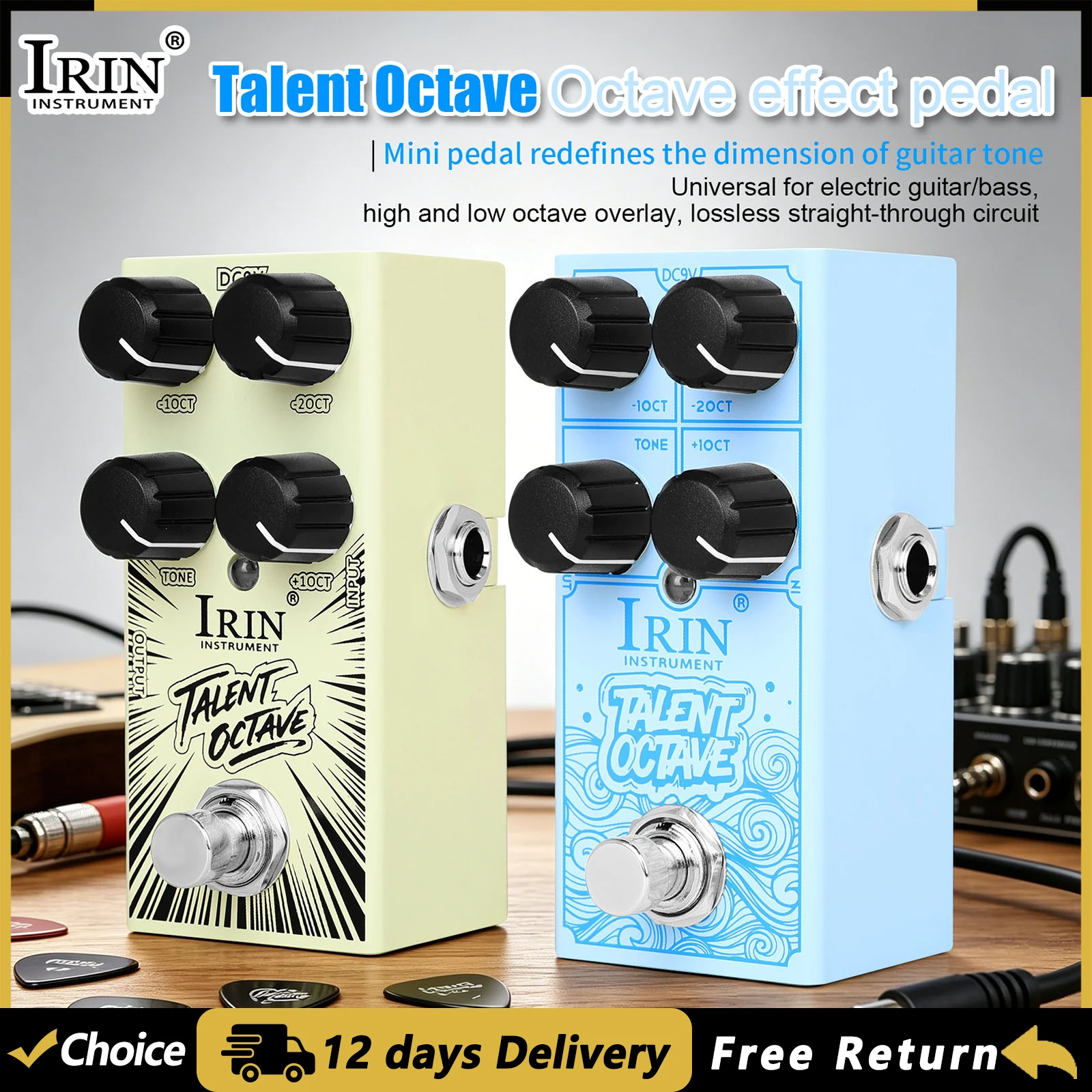 IRIN Talent Octave Guitar Effect Pedal 2 Low Octave 1 High Octave Electric Guitar Effect Pedal Guitar Parts & Accessories
IRIN Talent Octave Guitar Effect Pedal 2 Low Octave 1 High Octave Electric Guitar Effect Pedal Guitar Parts & Accessories