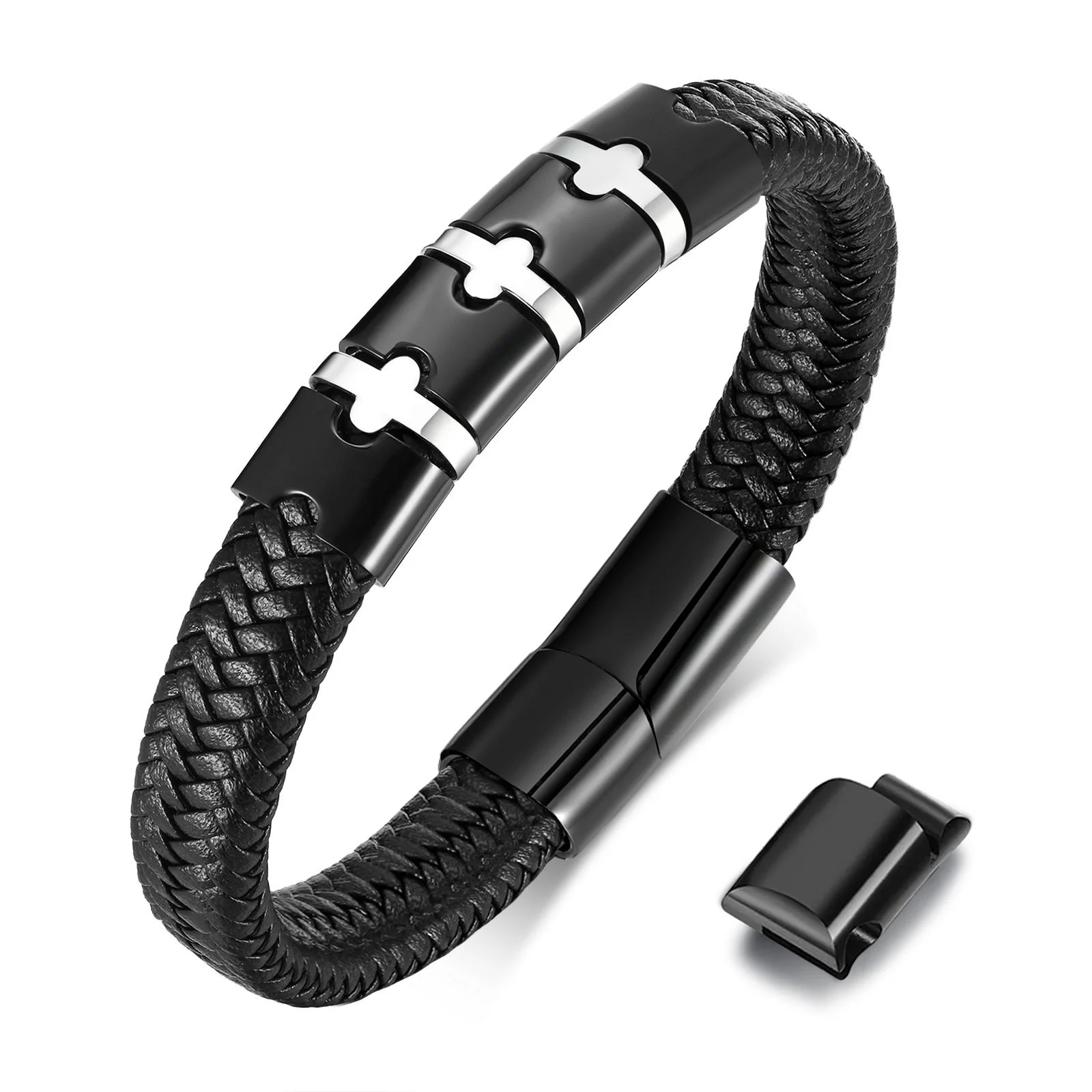 Custom Names Leather Bracelet for Men,Black Microfiber Leather Wristband with Stainless Steel Charm,Father's Day Husband Gift
Custom Names Leather Bracelet for Men,Black Microfiber Leather Wristband with Stainless Steel Charm,Father's Day Husband Gift