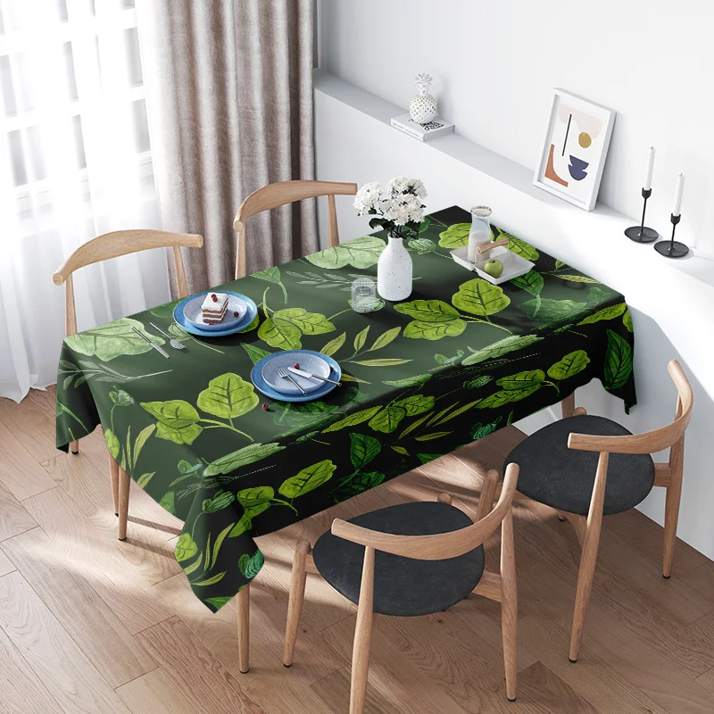 Green Leaf Print Tablecloth, Polyester Dining Table Cover, Kitchen Decoration, Flower Pattern Home Textiles 3D Printed Reversibl
Green Leaf Print Tablecloth, Polyester Dining Table Cover, Kitchen Decoration, Flower Pattern Home Textiles 3D Printed Reversibl