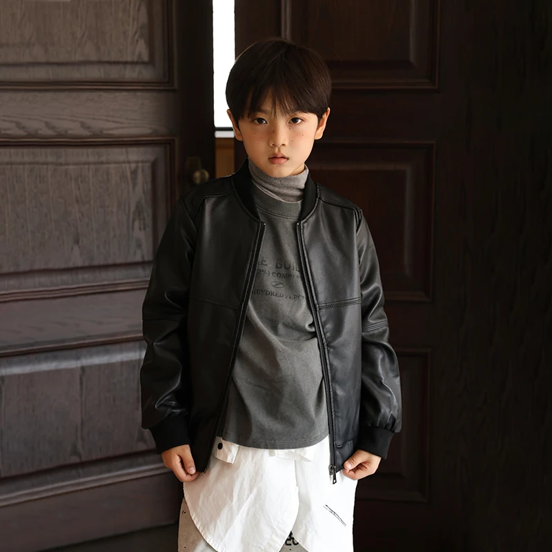 Children's Coat For Kids Boys Jacket Spring Solid Fashion Children PU Leather Outerwear O Neck Zipper Clothes TR360
Children's Coat For Kids Boys Jacket Spring Solid Fashion Children PU Leather Outerwear O Neck Zipper Clothes TR360