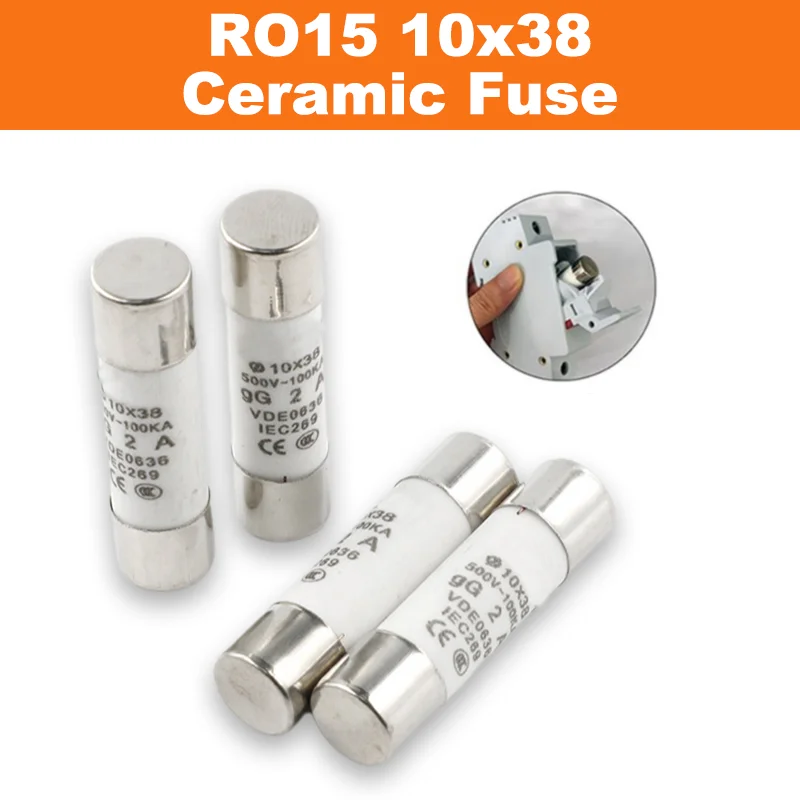 10PCS/PACK RO15 Ceramic Fuse R015 10x38mm 500V 1A 2A 3A 4A 5A 6A 8A 10A 16A 20A 25A 32A RT18 RT14 RT19 Fuse
10PCS/PACK RO15 Ceramic Fuse R015 10x38mm 500V 1A 2A 3A 4A 5A 6A 8A 10A 16A 20A 25A 32A RT18 RT14 RT19 Fuse