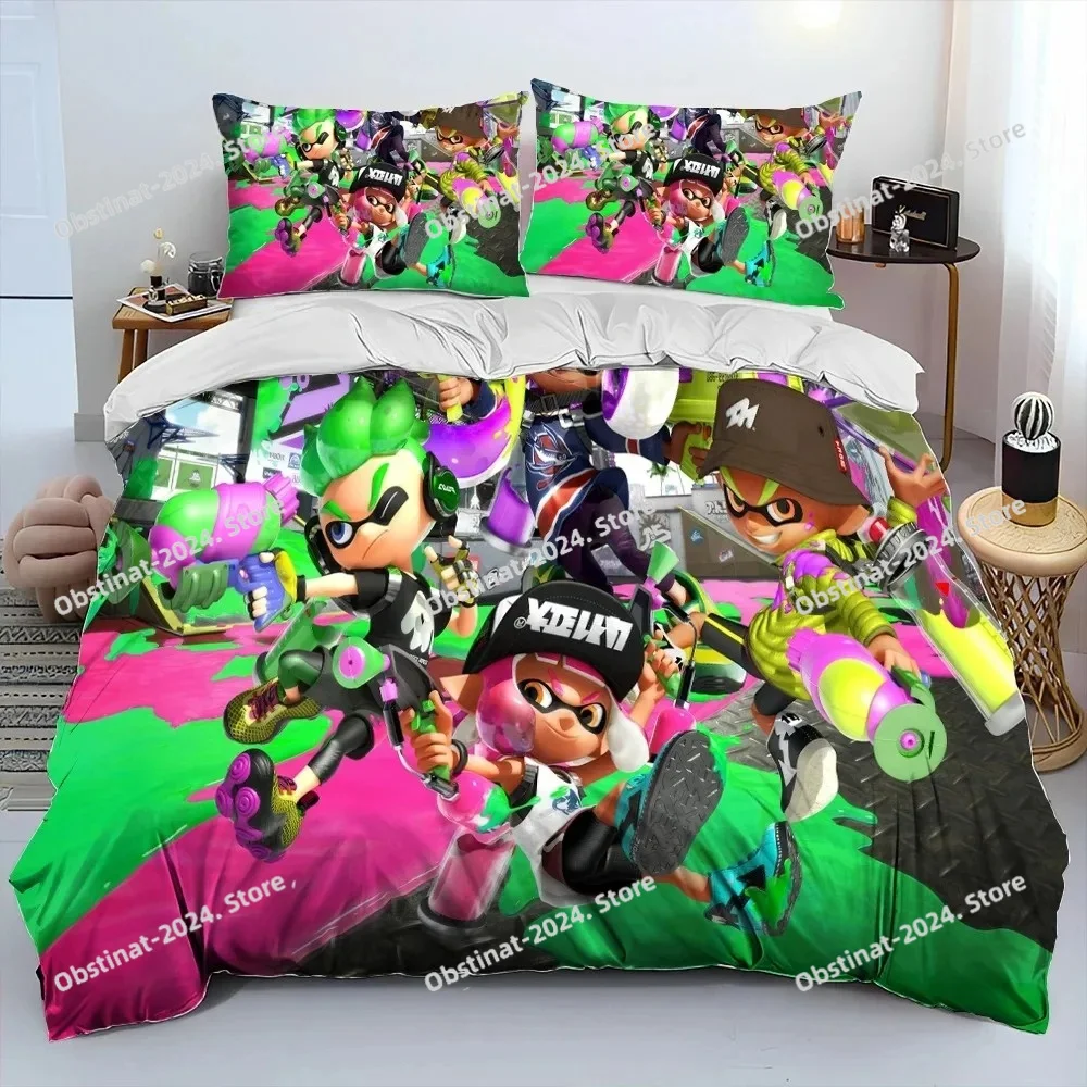 Kawaii Game Splatoon 3 Duvet Cover Pillowcase Bedding Set Adult Boy Girl Bedroom Decoration Children Single Double Large Size
Kawaii Game Splatoon 3 Duvet Cover Pillowcase Bedding Set Adult Boy Girl Bedroom Decoration Children Single Double Large Size