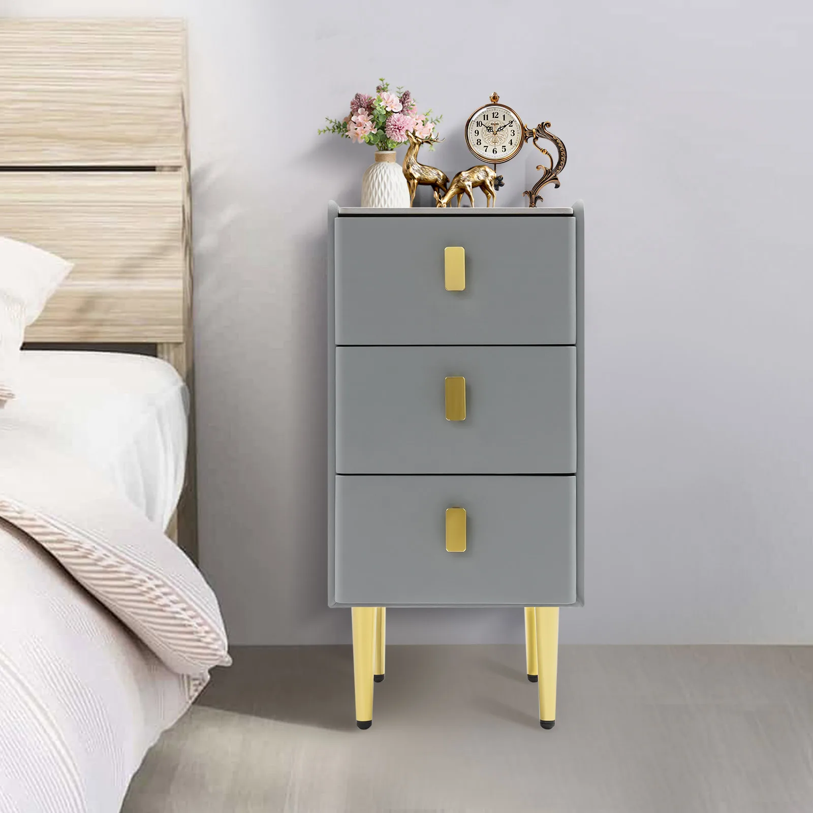 Light Gray Slate Solid Wood 40x30x60cm Three-layer Drawer Bedside Table Storage Side Cabinet
Light Gray Slate Solid Wood 40x30x60cm Three-layer Drawer Bedside Table Storage Side Cabinet