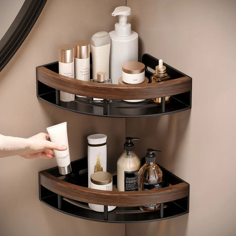 Walnut Bathroom Triangle Shelf, No drilling, Bathroom Shower Room, washbasin, Toilet Corner Storage Rack
Walnut Bathroom Triangle Shelf, No drilling, Bathroom Shower Room, washbasin, Toilet Corner Storage Rack