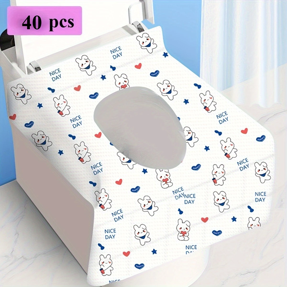40-Pack Disposable Toilet Seat Covers - Extra-Long and Extra-Large,Soft Material,Adhesive Design, Slip-Resistant, Potty Training
40-Pack Disposable Toilet Seat Covers - Extra-Long and Extra-Large,Soft Material,Adhesive Design, Slip-Resistant, Potty Training