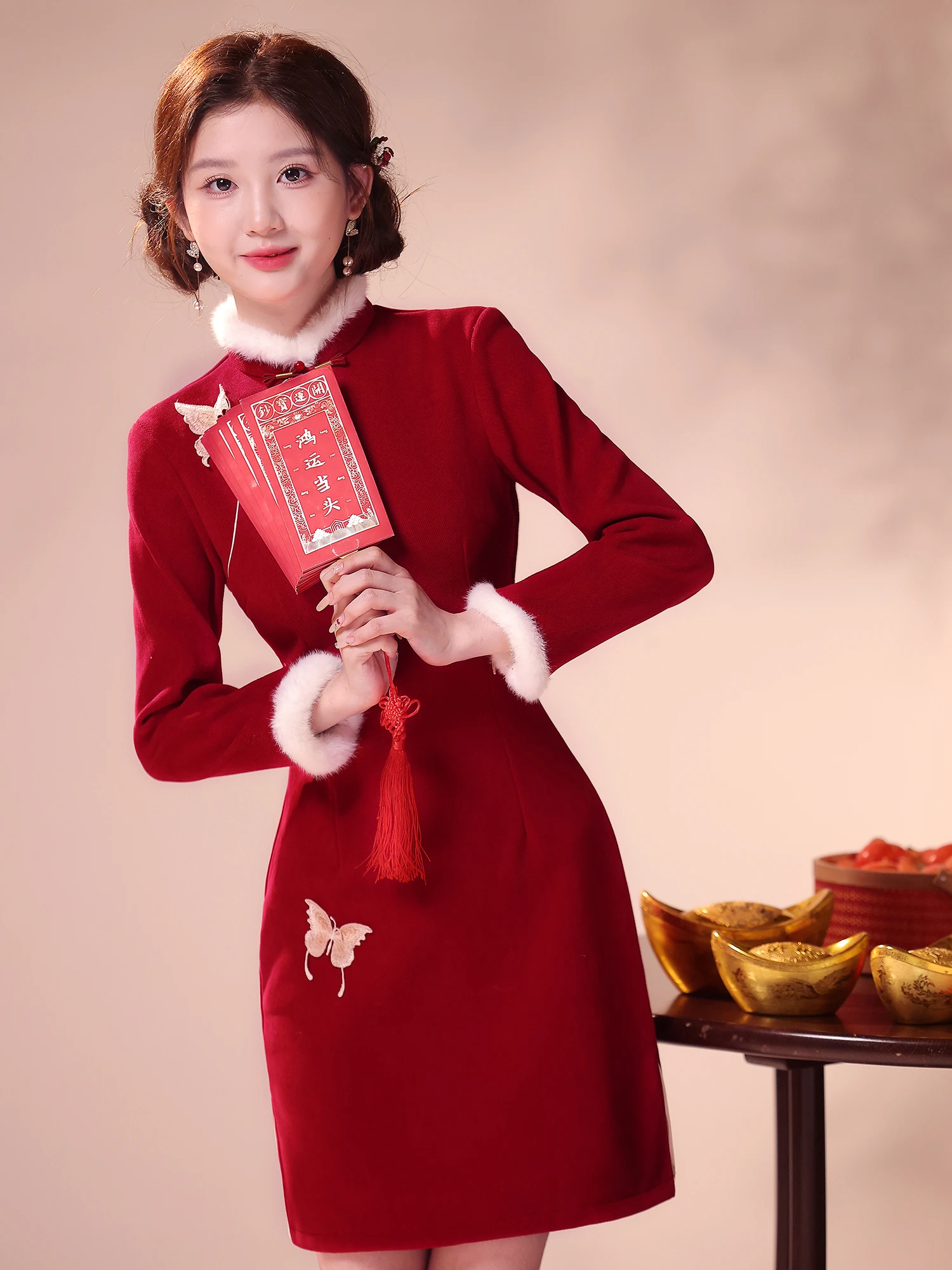 Red Velvet Thiened Fro Coat Wedding Dr Women's New Chinese Sle Daily Dr Winter Season Long Sve Warmth Clothing
Red Velvet Thiened Fro Coat Wedding Dr Women's New Chinese Sle Daily Dr Winter Season Long Sve Warmth Clothing