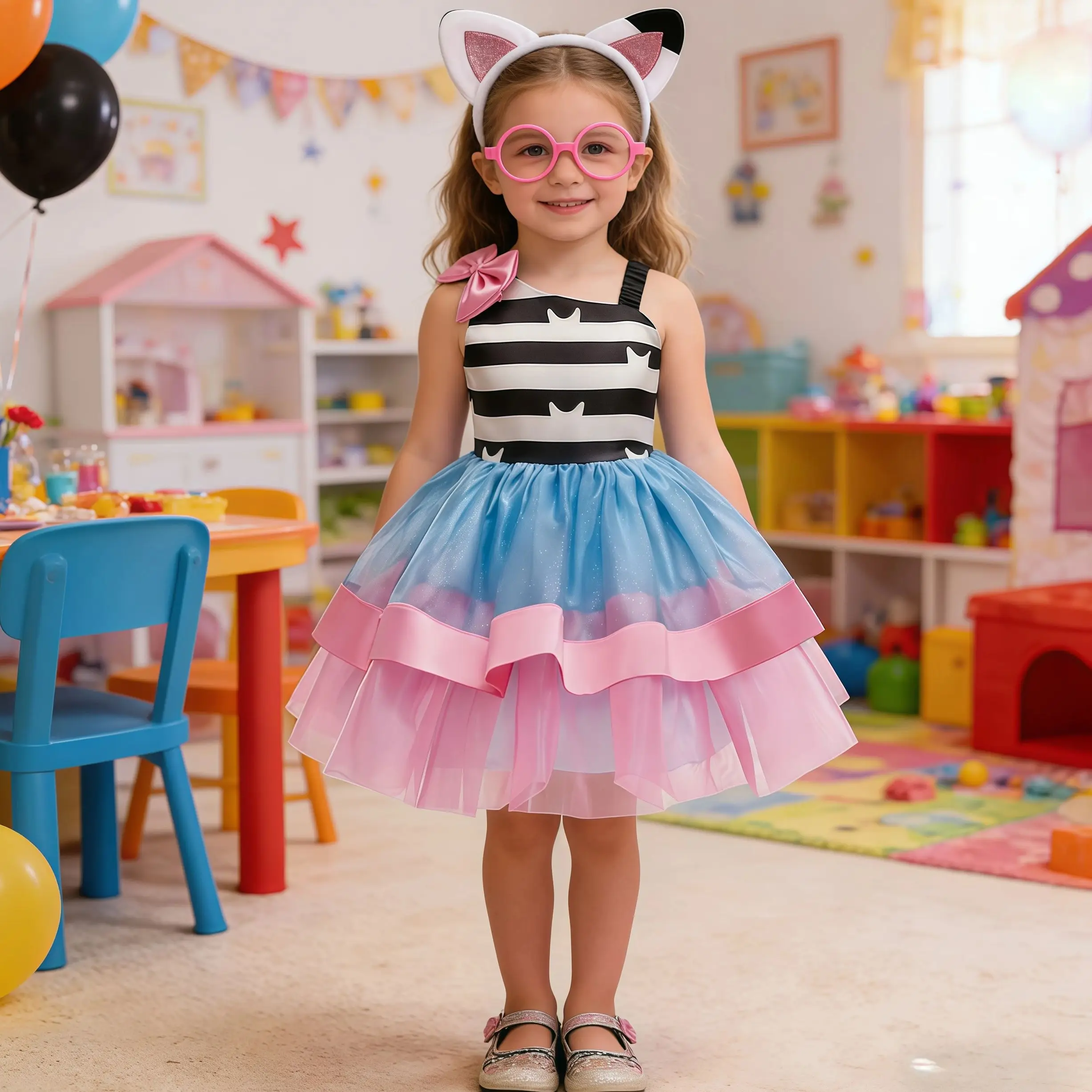 Kids Cartoon Clothes Cat Girls Princess Dresses With Headwear Glasses Frame Halloween Party Birthday Cosplay Carnival Costume
Kids Cartoon Clothes Cat Girls Princess Dresses With Headwear Glasses Frame Halloween Party Birthday Cosplay Carnival Costume