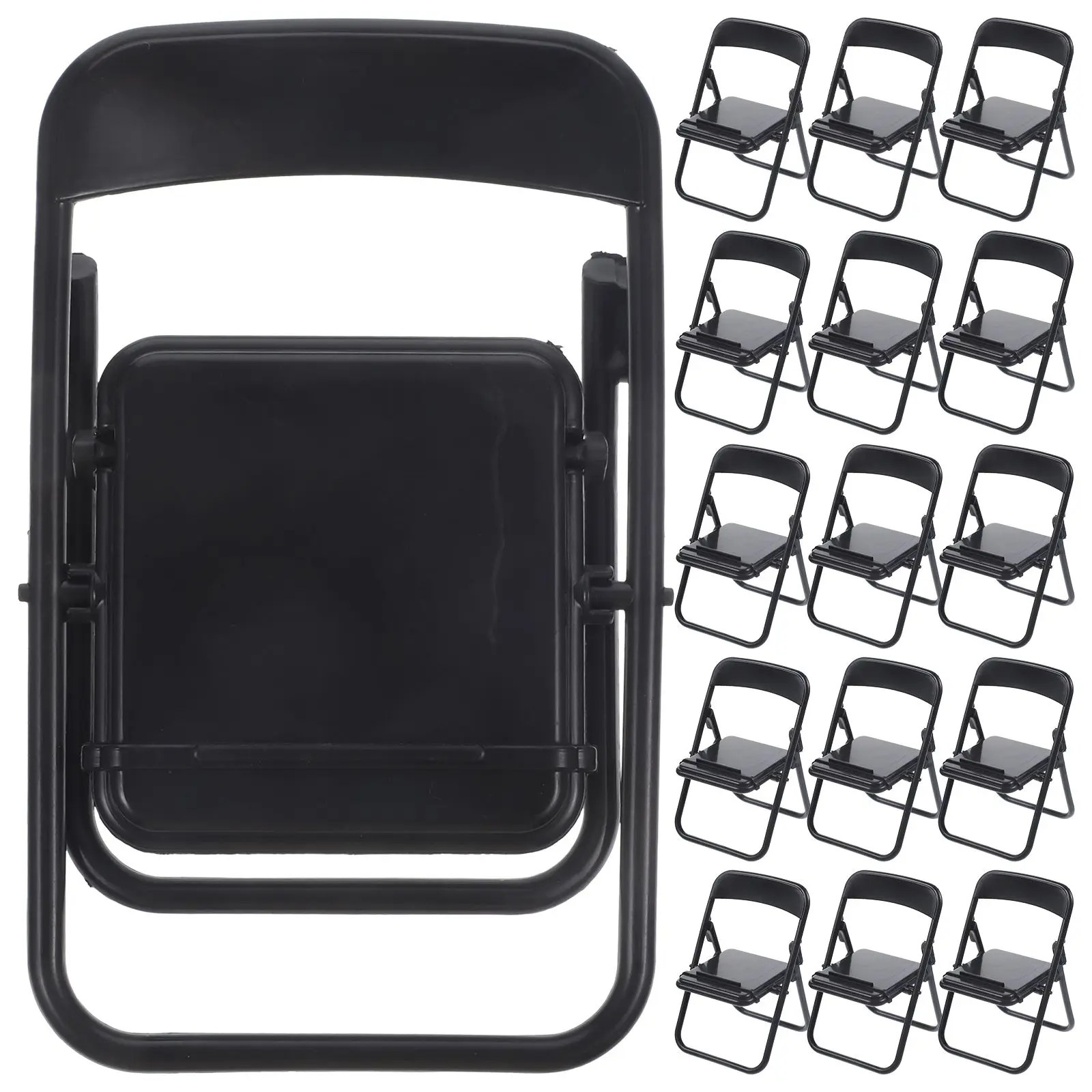 20 Pcs Mini Foldable Chairs Black Smartphone Stand Phone Holder Desk Accessory Miniature Dollhouse Furniture Decor Simulated
20 Pcs Mini Foldable Chairs Black Smartphone Stand Phone Holder Desk Accessory Miniature Dollhouse Furniture Decor Simulated