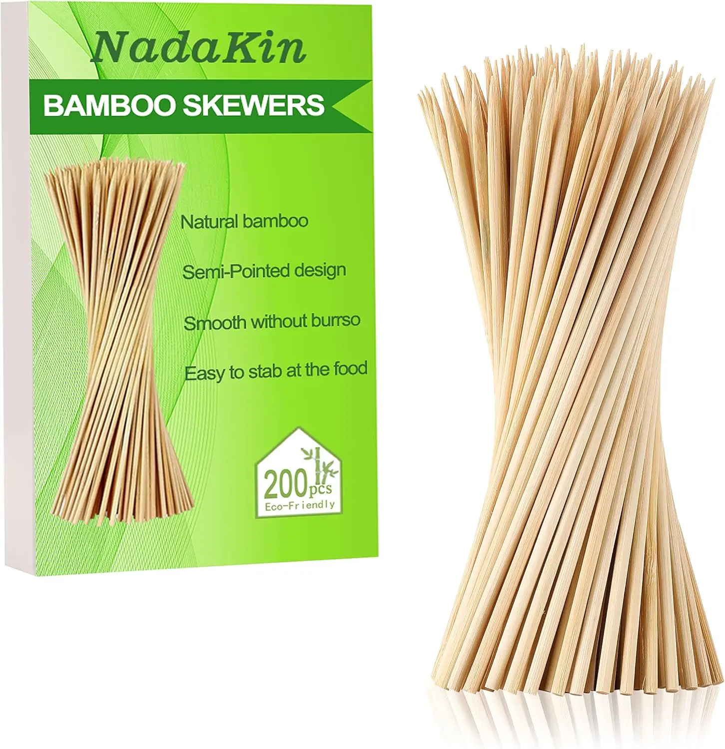 200 Natural Bamboo Skewers, 12-Inch for Grilling, Kebabs, Appetizers, and Cocktail Picks
200 Natural Bamboo Skewers, 12-Inch for Grilling, Kebabs, Appetizers, and Cocktail Picks