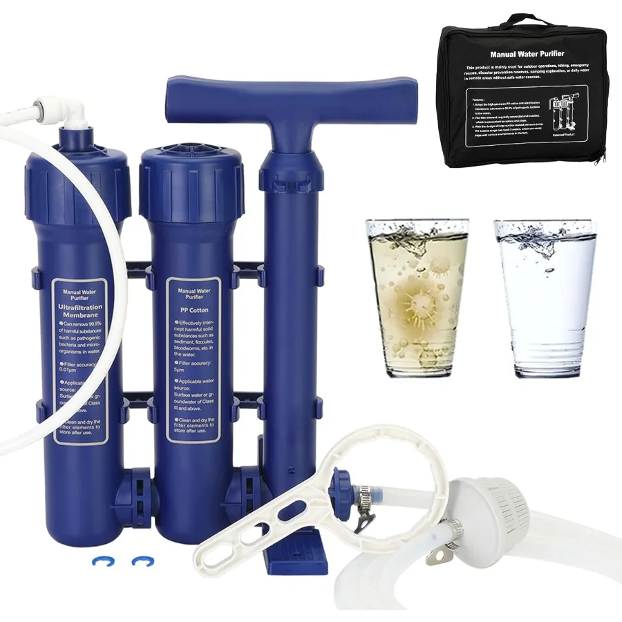 Emergency Water Filter Large Water Filtration System Survival Hand Pump Water Filter High Volume Water Purifier Camping 3 Stage
Emergency Water Filter Large Water Filtration System Survival Hand Pump Water Filter High Volume Water Purifier Camping 3 Stage