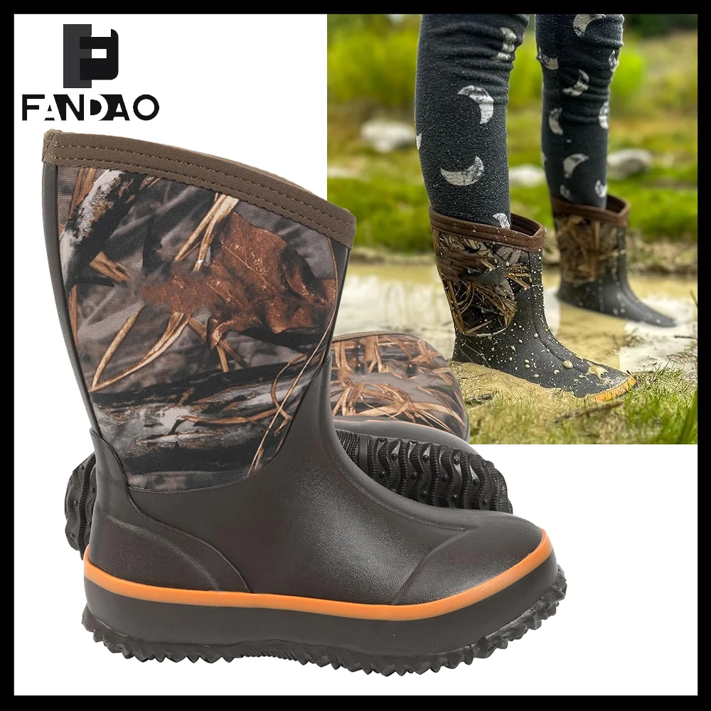 Tactical Children's Warm Rain Boots Waterproof Camo Mud Boots Winter Fleece-Lined Snow Boots for Hunting Fishing Outdoor Play
Tactical Children's Warm Rain Boots Waterproof Camo Mud Boots Winter Fleece-Lined Snow Boots for Hunting Fishing Outdoor Play