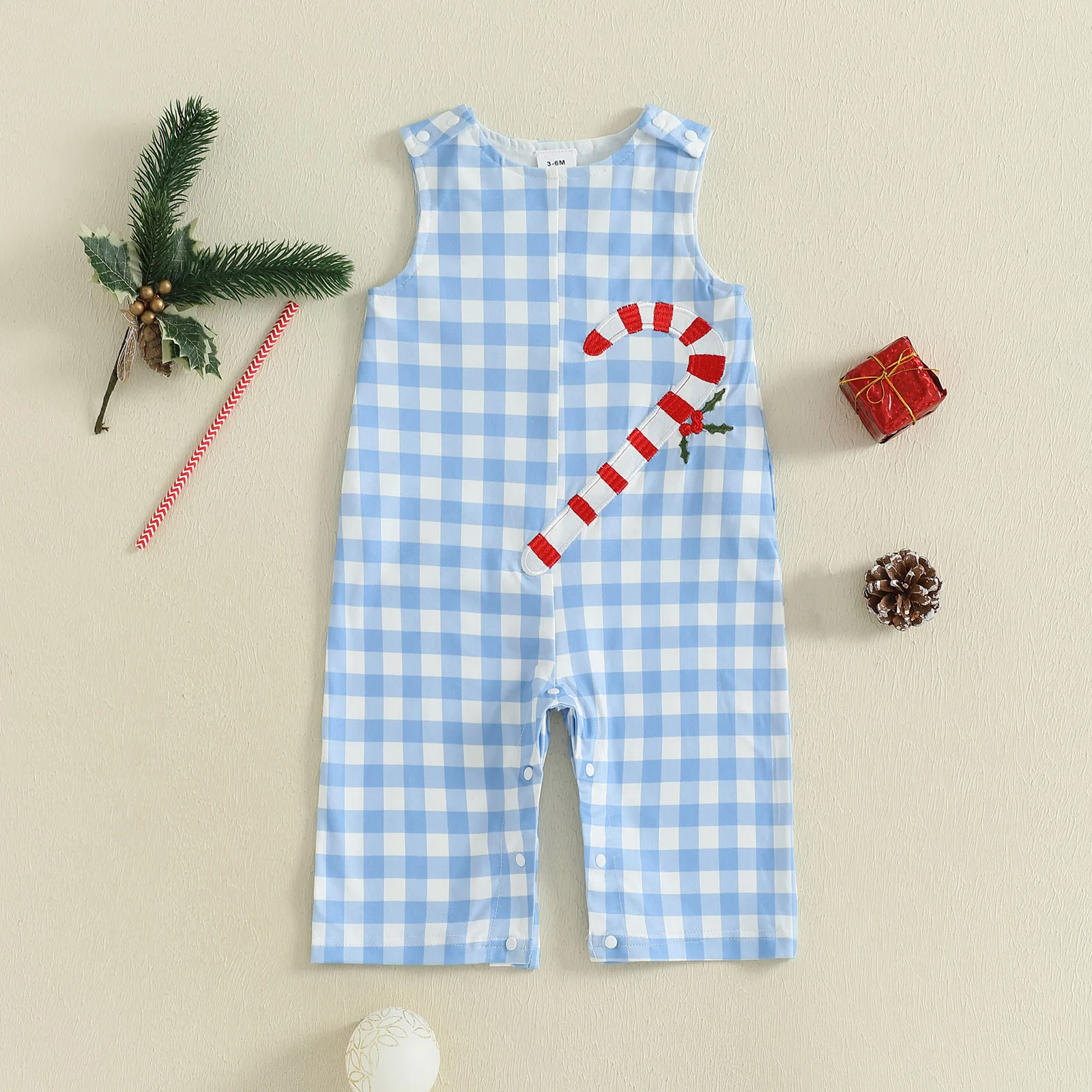 2025-05-16 Lioraitiin Baby Boy Fall Romper Christmas Candy Cane Embroidery Plaid Round Neck Sleeveless Jumpsuit
2025-05-16 Lioraitiin Baby Boy Fall Romper Christmas Candy Cane Embroidery Plaid Round Neck Sleeveless Jumpsuit