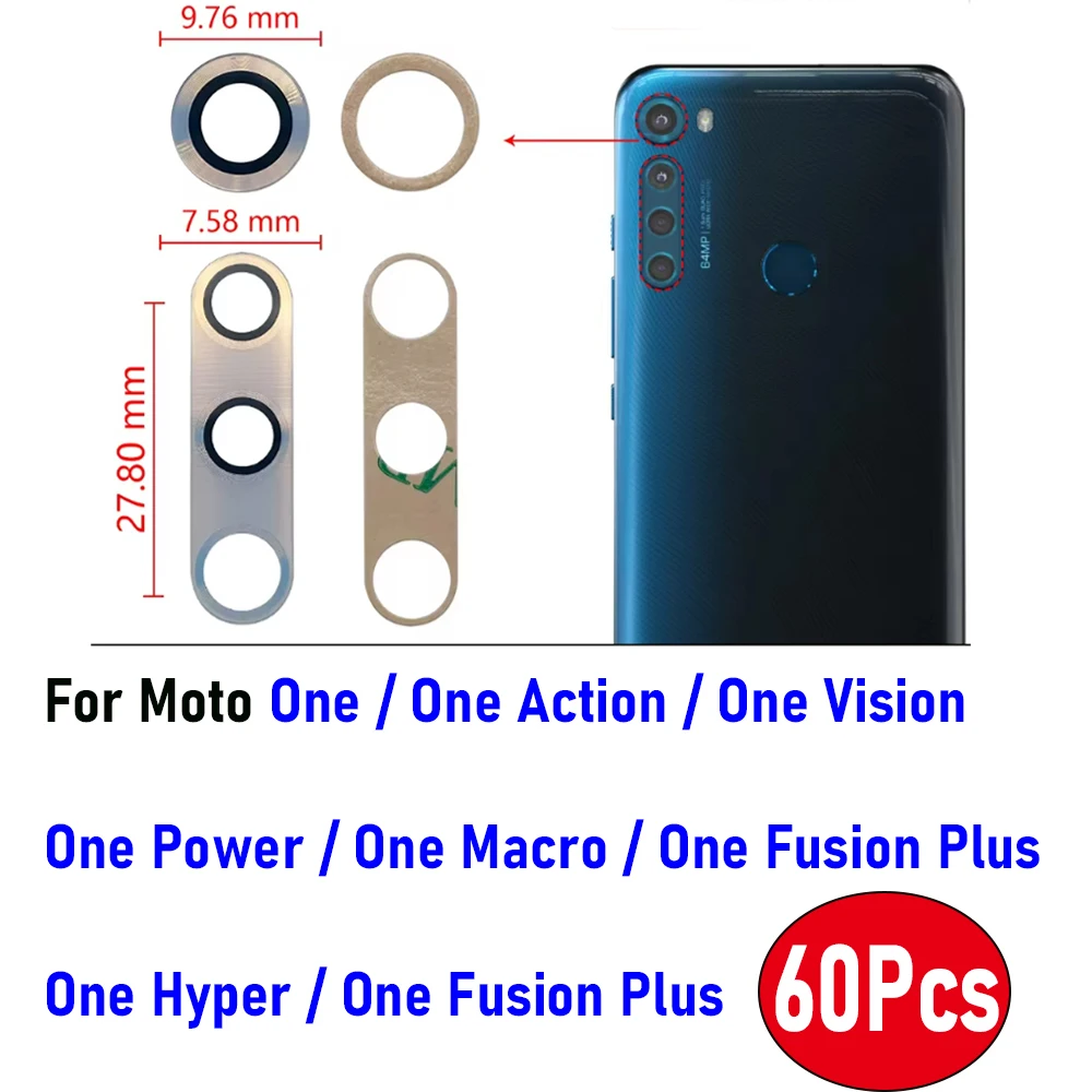 60Pcs,NEW Camera Glass Lens Back Rear Camera Glass Lens Replac For Moto One Zoom Fusion Plus Hyper Vision Action Macro
60Pcs,NEW Camera Glass Lens Back Rear Camera Glass Lens Replac For Moto One Zoom Fusion Plus Hyper Vision Action Macro