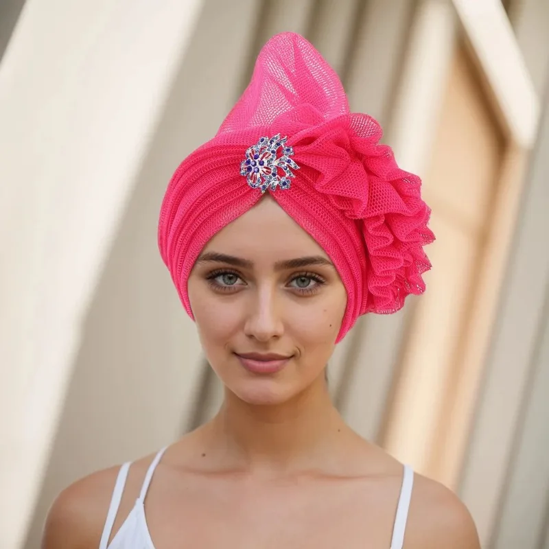 Nigeria Auto Geles 2025 New Designer Mesh Turban Cap Already Made African Headtie Muslim Hat Head Wraps Ladies Party Headpiece
Nigeria Auto Geles 2025 New Designer Mesh Turban Cap Already Made African Headtie Muslim Hat Head Wraps Ladies Party Headpiece